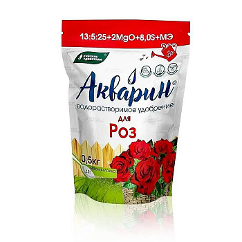 Акварин Водорастворимое удобрение "Для Роз" 0,5 кг (дой-пак) БХЗ (12)